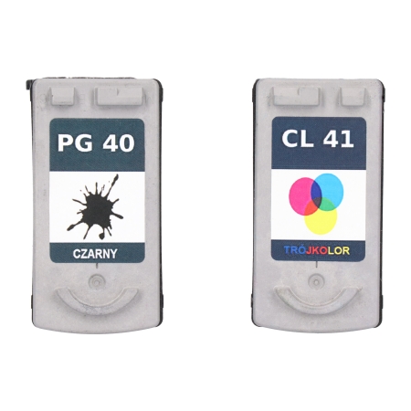 Zgodny komplet tuszy do Canon PG-40 czarny + kolor CL-41